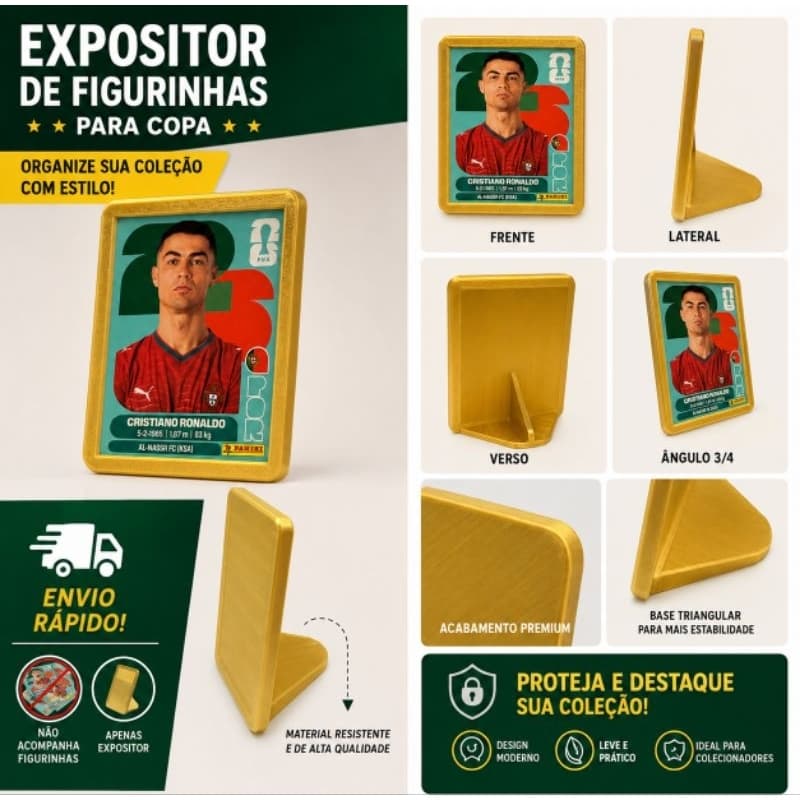 Expositor para Figurinha Legend da Copa do Mundo | Suporte Display Colecionável | 1 Figurinha | Envio Rápido