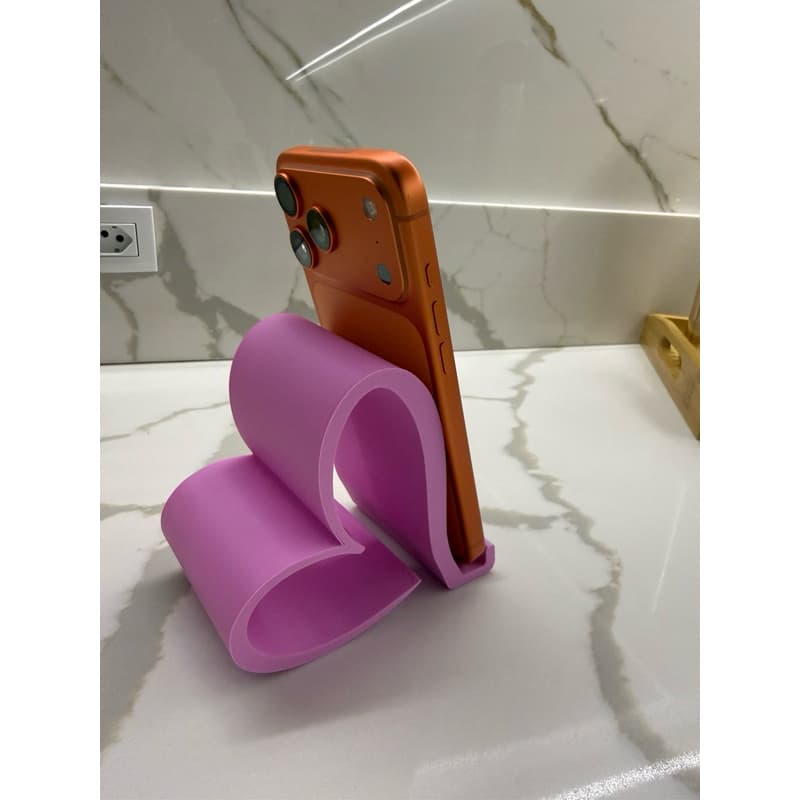 Suporte De Celular Para Mesa Minimalista Decorativo Escritório Home Office Formato Coração