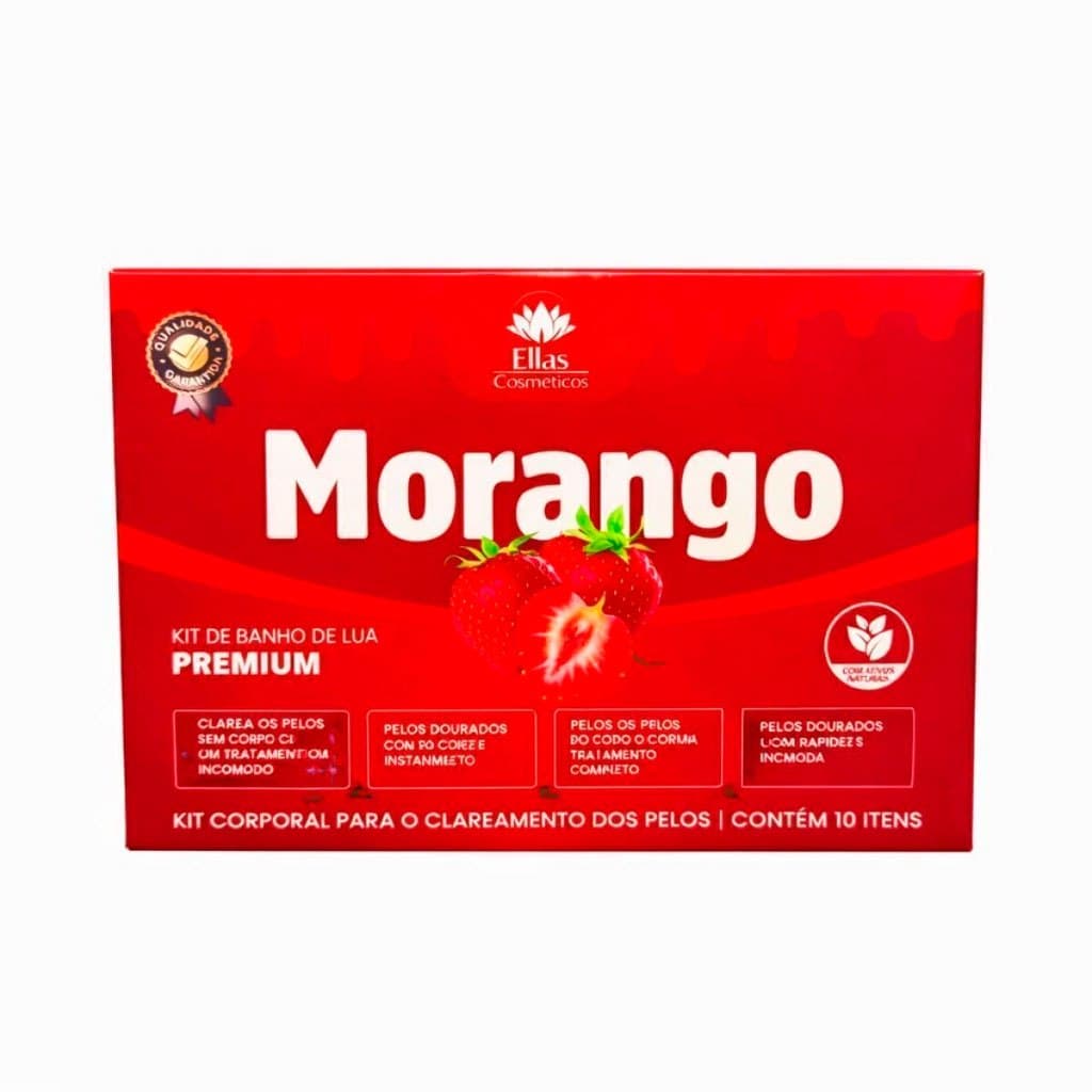 Kit Banho de Lua Morango Ellas Cosméticos 10 Itens - CM0043