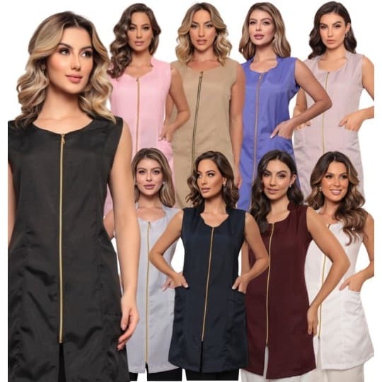 Jaleco Regata com ziper Isabel Diversas Cores Gardenia Uniformes