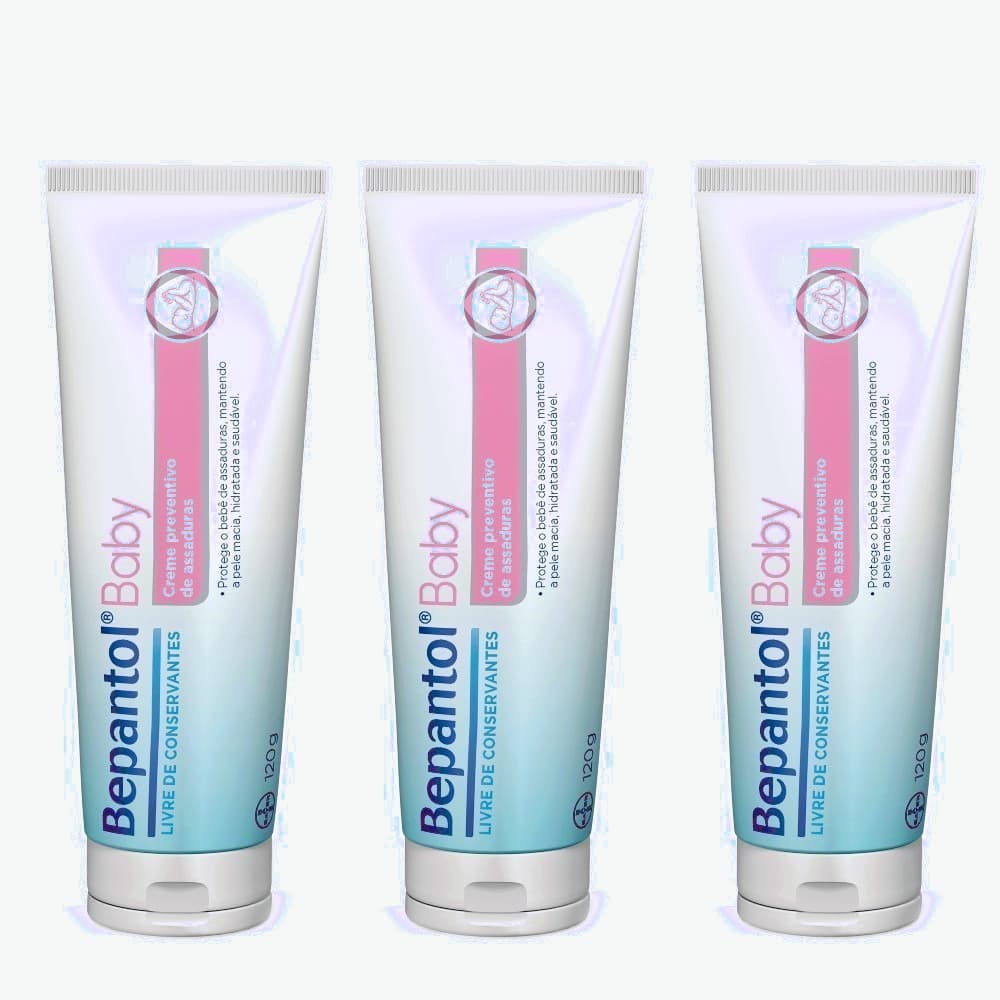 Kit com 3 Cremes Pomada 120gr Cada - Bepantol Baby - 120 GRAMAS