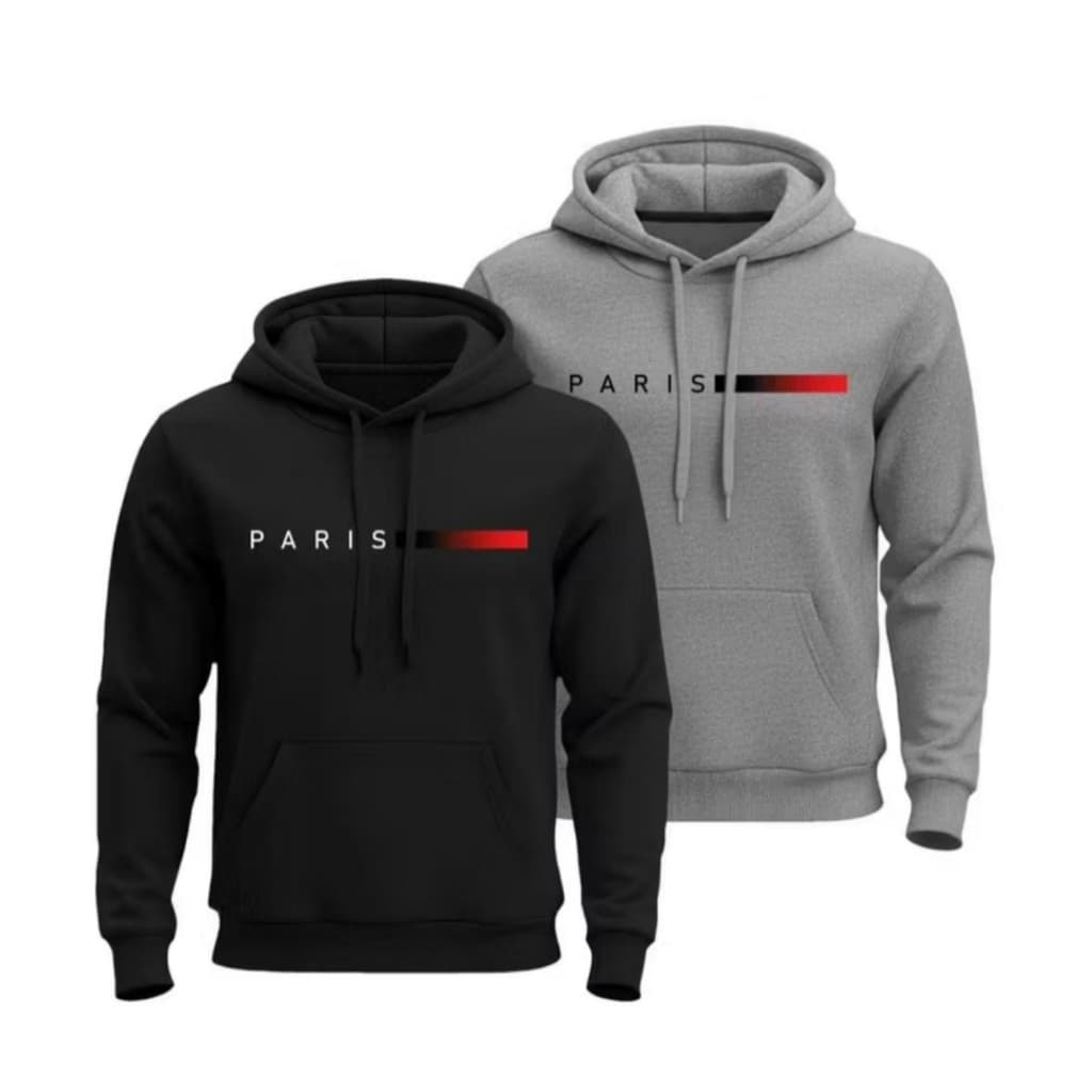 Kit 2 Moletom Canguru París Blusa de Frio Unissex Confortável e Flanelada Envio Imediato