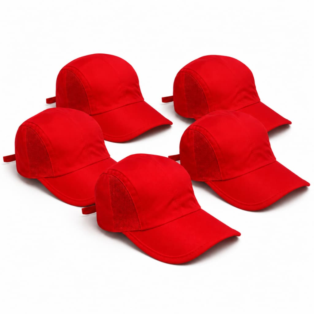 Kit Boné Tactel Liso Dri Fit Corrida Vermelho Corrida Aba Curva Atacado Kit Bone Para Personalizar