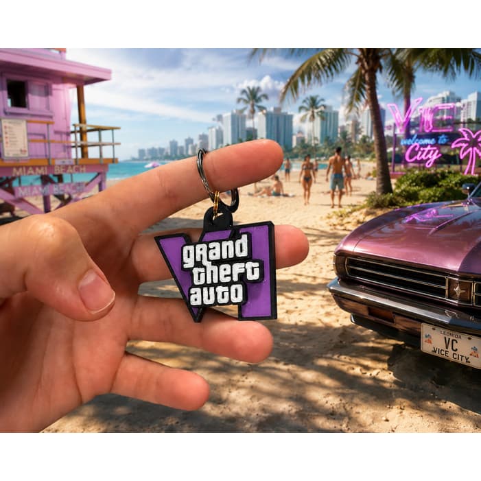 Chaveiro Gamer Colecionável | Acessório Geek Impresso em 3D GTAVI