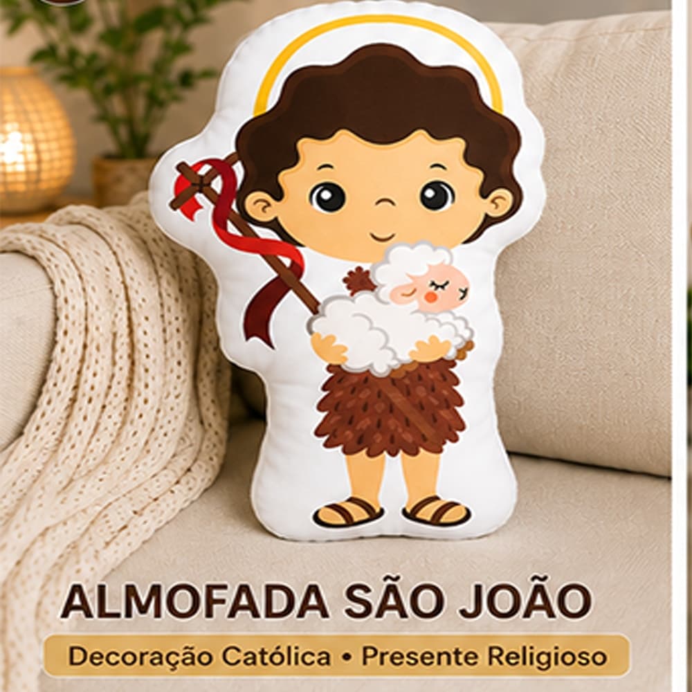 São João Batista 30cm Tecido Naninha não Quebra Envio Imediato