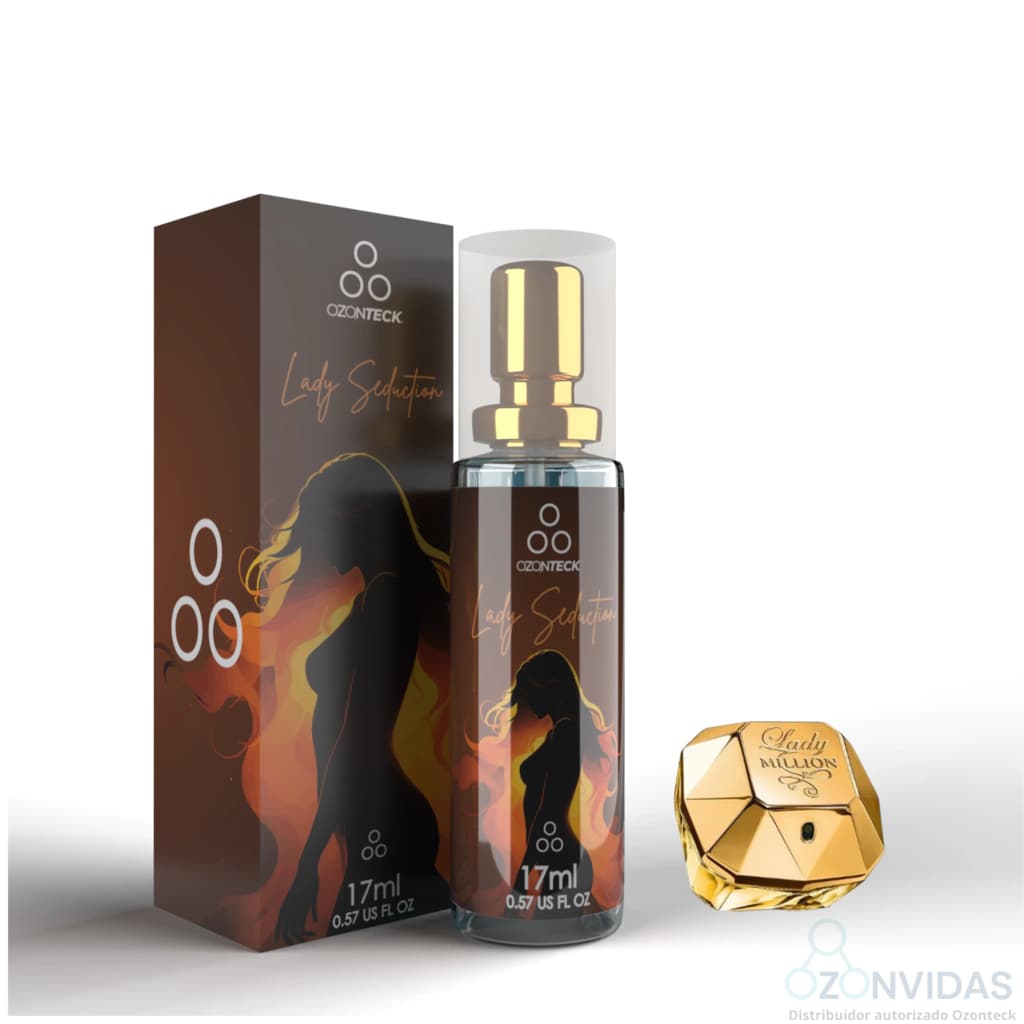 Perfume Feminino Lady Seduction Ozonteck 17ml | 33% Essência Alta Fixação | Presença Marcante | Floral Frutado
