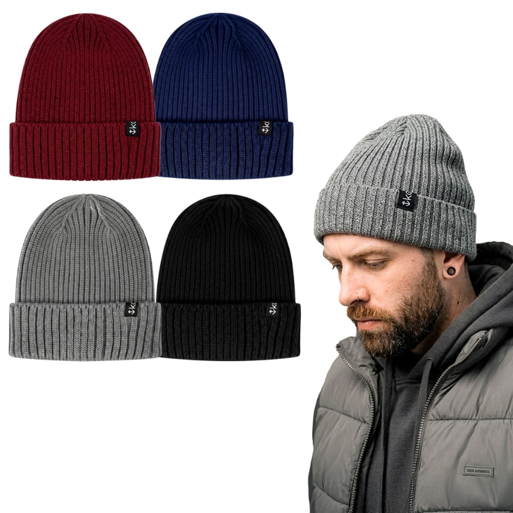 Kit 04 Gorro Canelado Americano 100% Lã - Estilo Beanie Marinheiro, Conforto em Dias de Frio Inverno