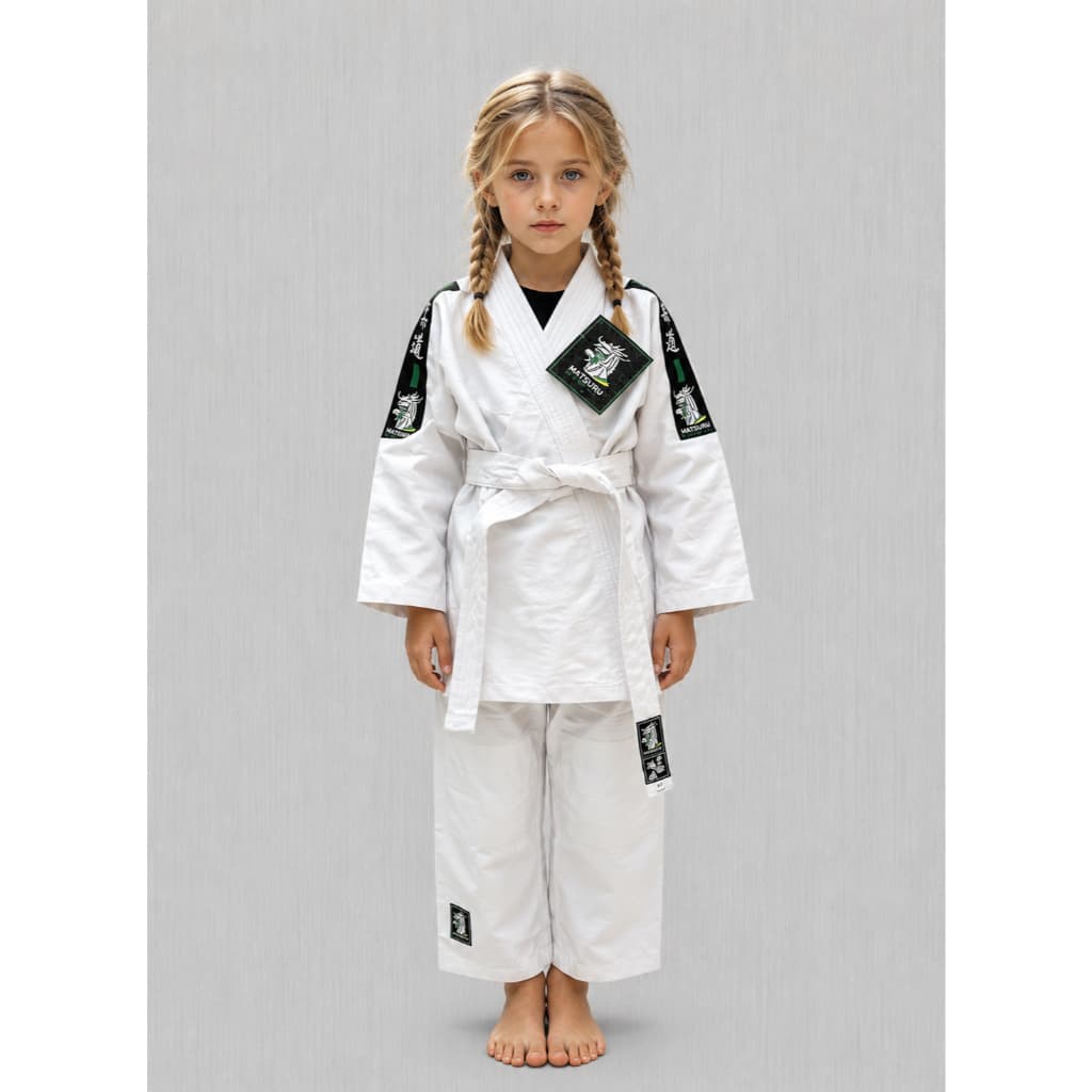 Kimono Judô Jiu-Jitsu Matsuru Start Infantil Iniciante Treino Faixa Branca Leve Unissex Algodão