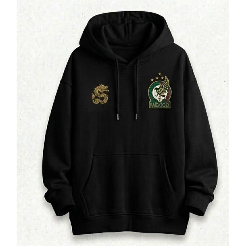 moleton estampado edição copa do mundo Mexico unissex, blusa de frio flanelado e quentinho com bolso e capuz infan/adul