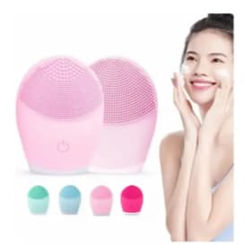 Massageador facial elétrico em silicone
