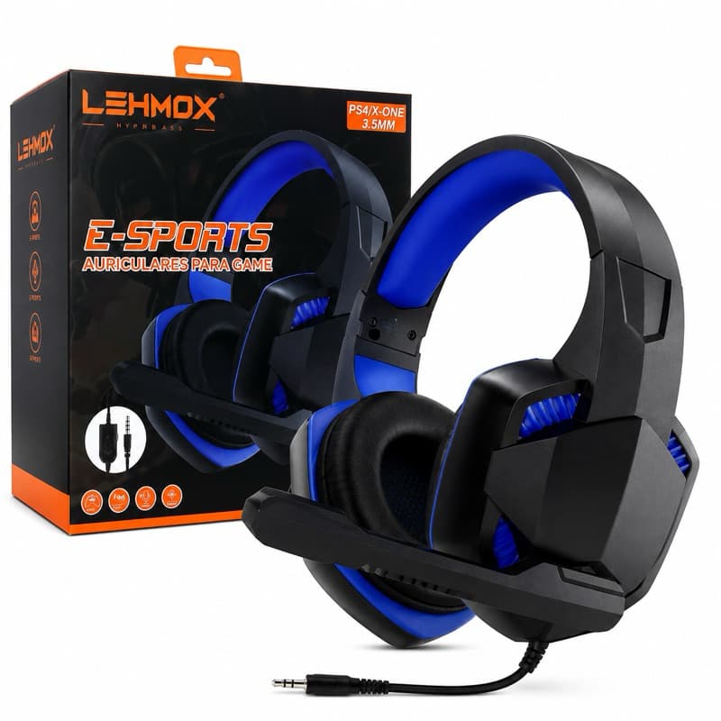Fone Gamer Headset Lehmox LEF-1213 Com Microfone P2 3.5mm Para PS4 Xbox One PC Notebook Celular