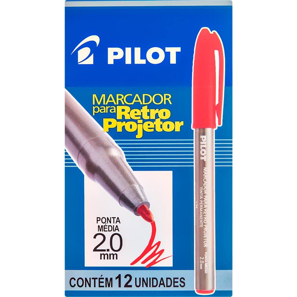 Caneta Marcador Retroprojetor Vermelho 2.0mm Pilot | Tinta Permanente À Prova D'água