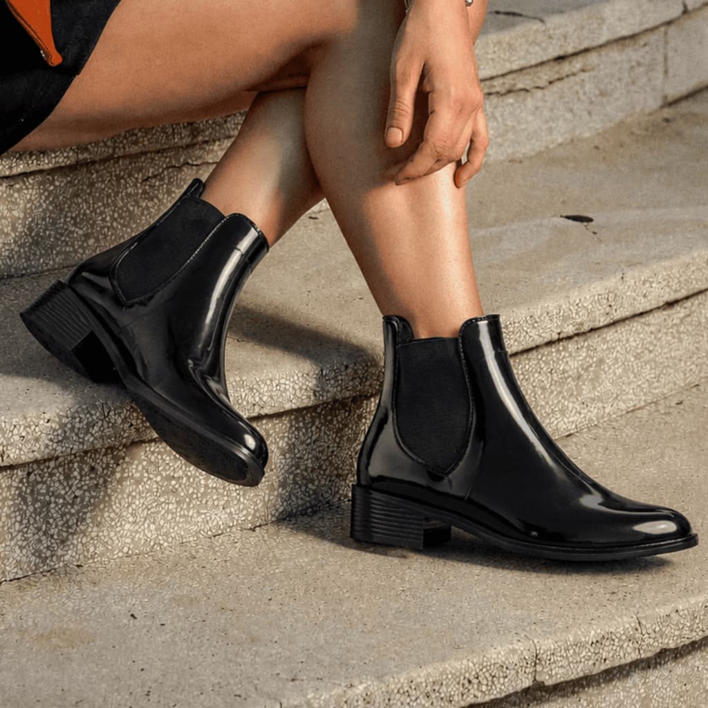 Galocha Borracha Com Elastico Bota Feminina Impermeável Tratorada Casual Moda Cano Curto