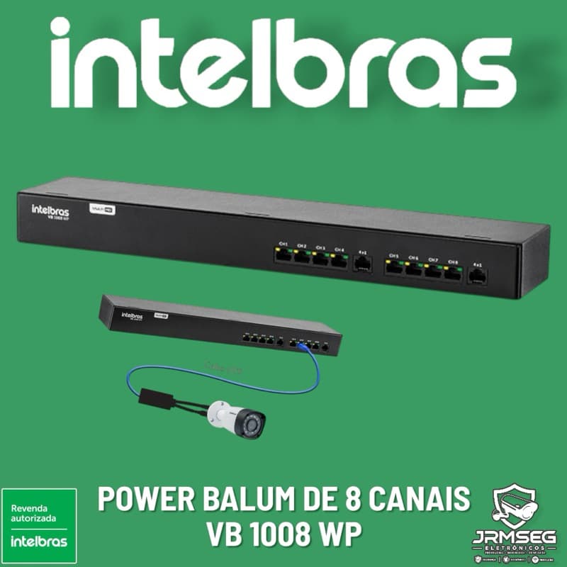 VB 1008 WP Power Balun de 8 canais Intelbras
