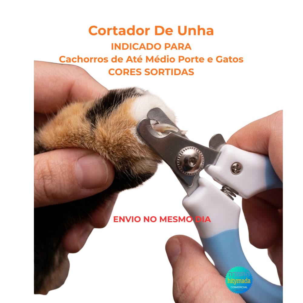 Cortador De Unha Para Gatos e Cachorros Porte até Médios Com Trava De Segurança E  Mola Profissional