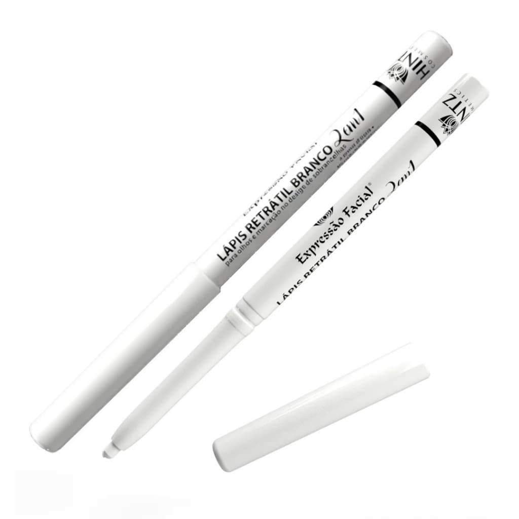Kit 2 LAPISEIRAS RETRÁTIL DELINEADOR BRANCO PARA OLHOS E PROCEDIMENTOS ESTÉTICOS, CANETA BOTOX