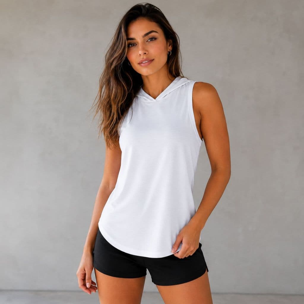 Regata Feminina Para Academia Blusa Com Capuz Modelagem Grande Tapa Bumbum