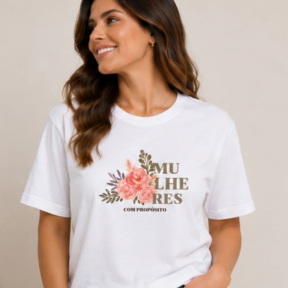 Camiseta Feminina Evangélica Mulheres com propósito Moda Cristã