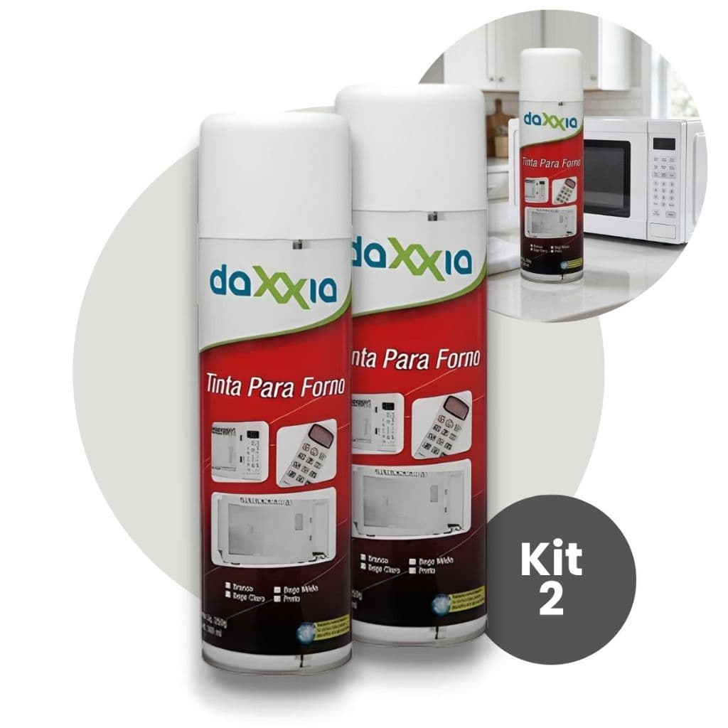 Tinta Daxxia Spray 300ml Branco Brilhante Para Pintura Interna e Externa de Micro-ondas e Geladeira