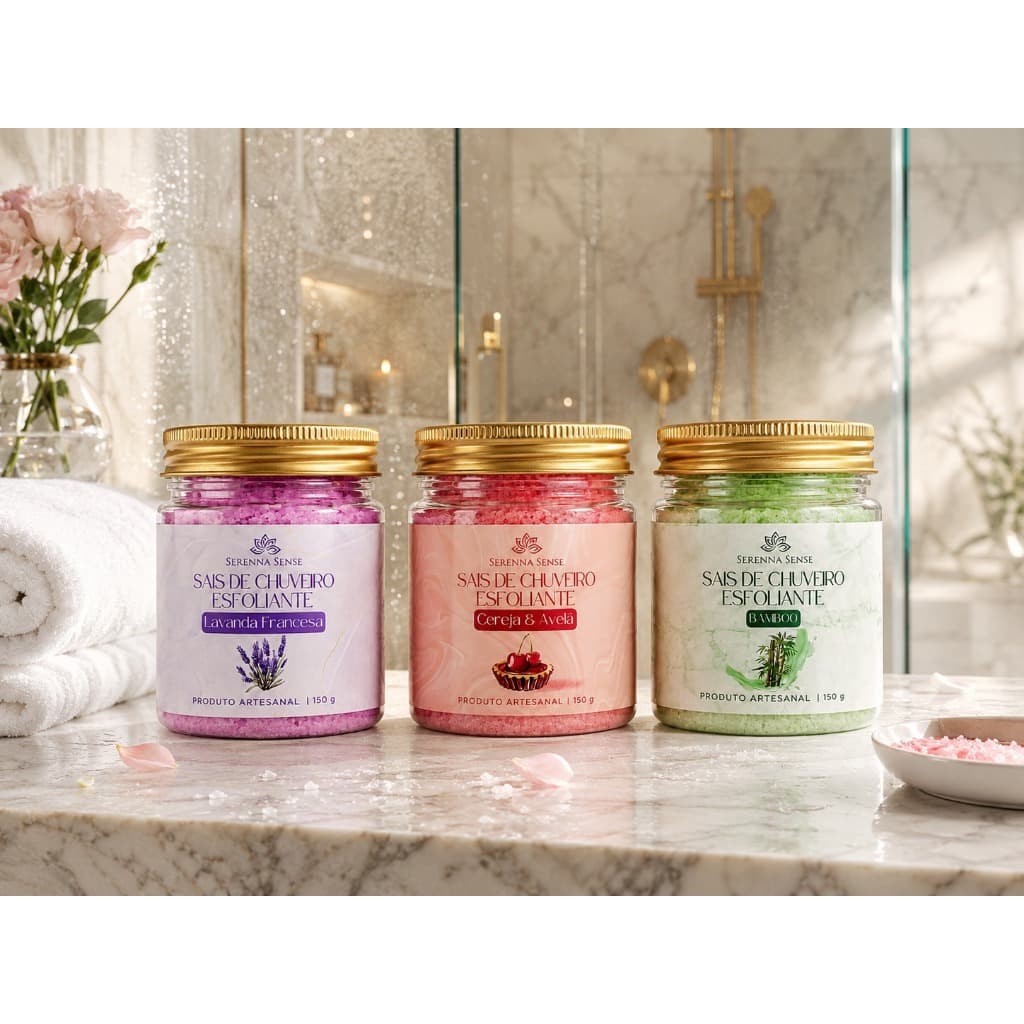 Sais de Banho Perfumado Esfoliante para Chuveiro 180g