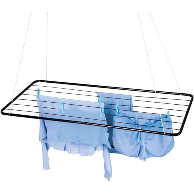 Varal de Teto Aço MOR 1,20mt x 56cm Oferta Kit Cordas + Acessórios Resistente Cores - Mor Original