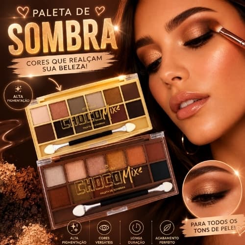 Mia Make Paleta De Sombras 12 Tonalidades Choco Mix 12g Dia a Dia