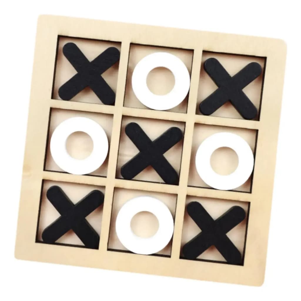 Jogo Da Velha Grande Madeira Educativo Tabuleiro Inteligente