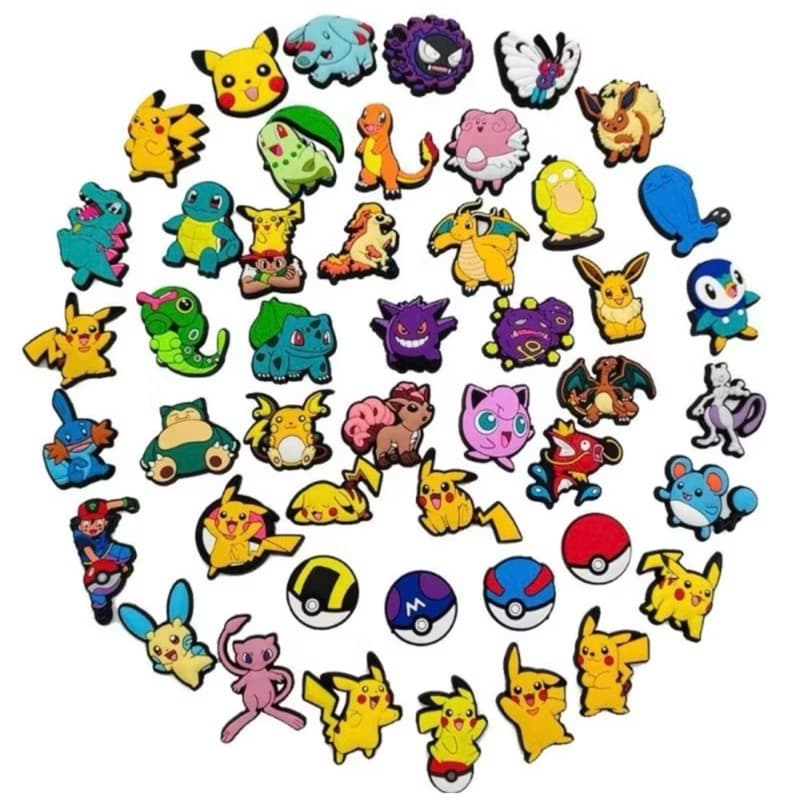 Kit 6/10 Cartoons Pins Botons Pokémon Para Croc Babuche