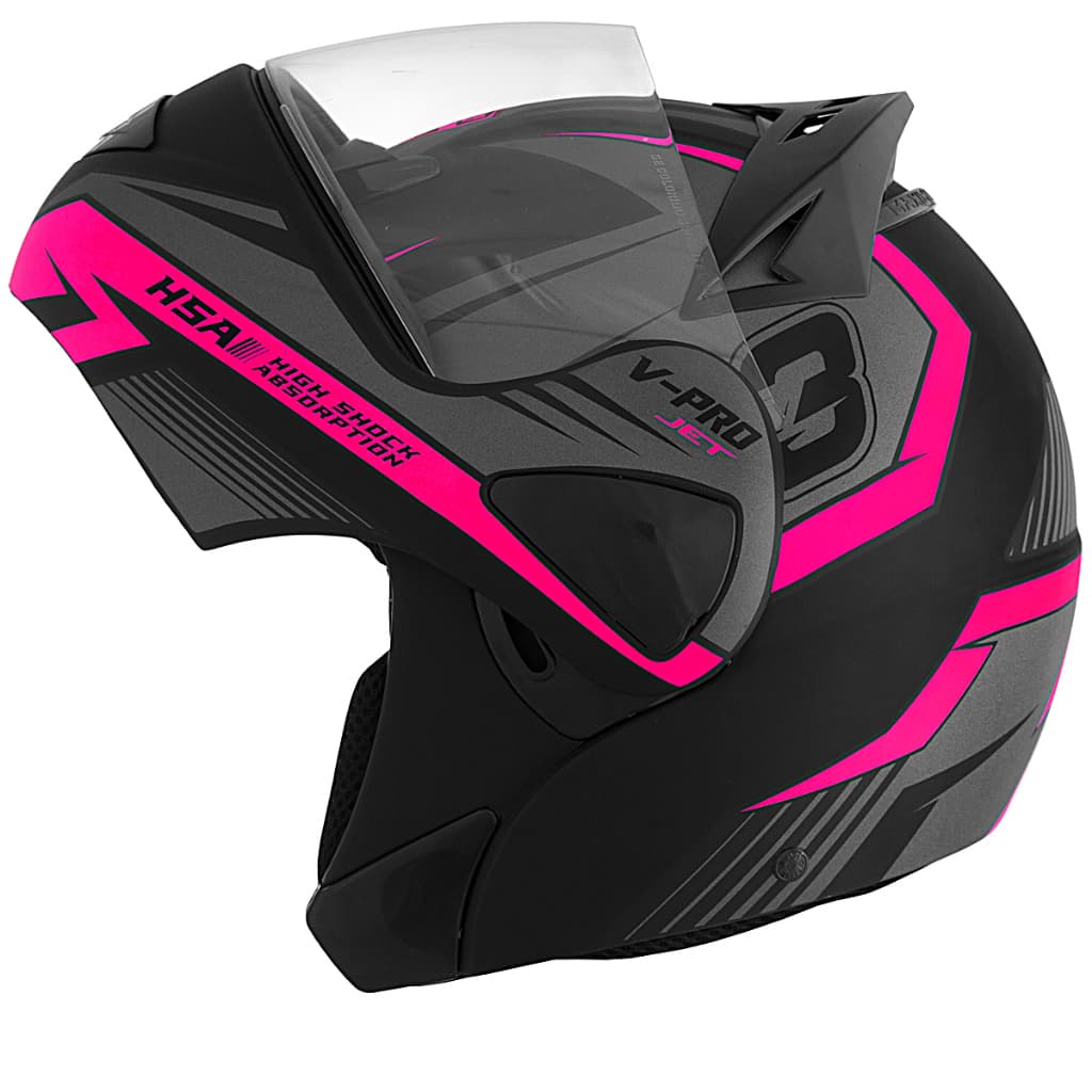 Capacete Pro Tork V-pro Jet 3 Moto Robocop Escamoteável