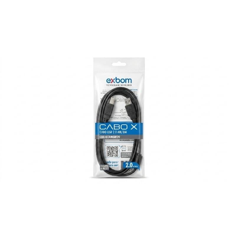 Cabo X  Cabo USB 2.0 AM/BM PARA IMPRESSORA 2 METROS EXBOM