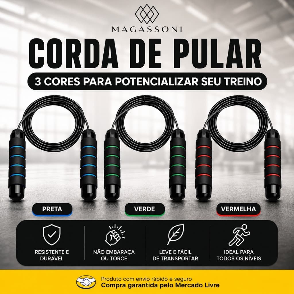 Corda De Pular Cross Speed Rope Rolamento Profissional Fit Ajustavel