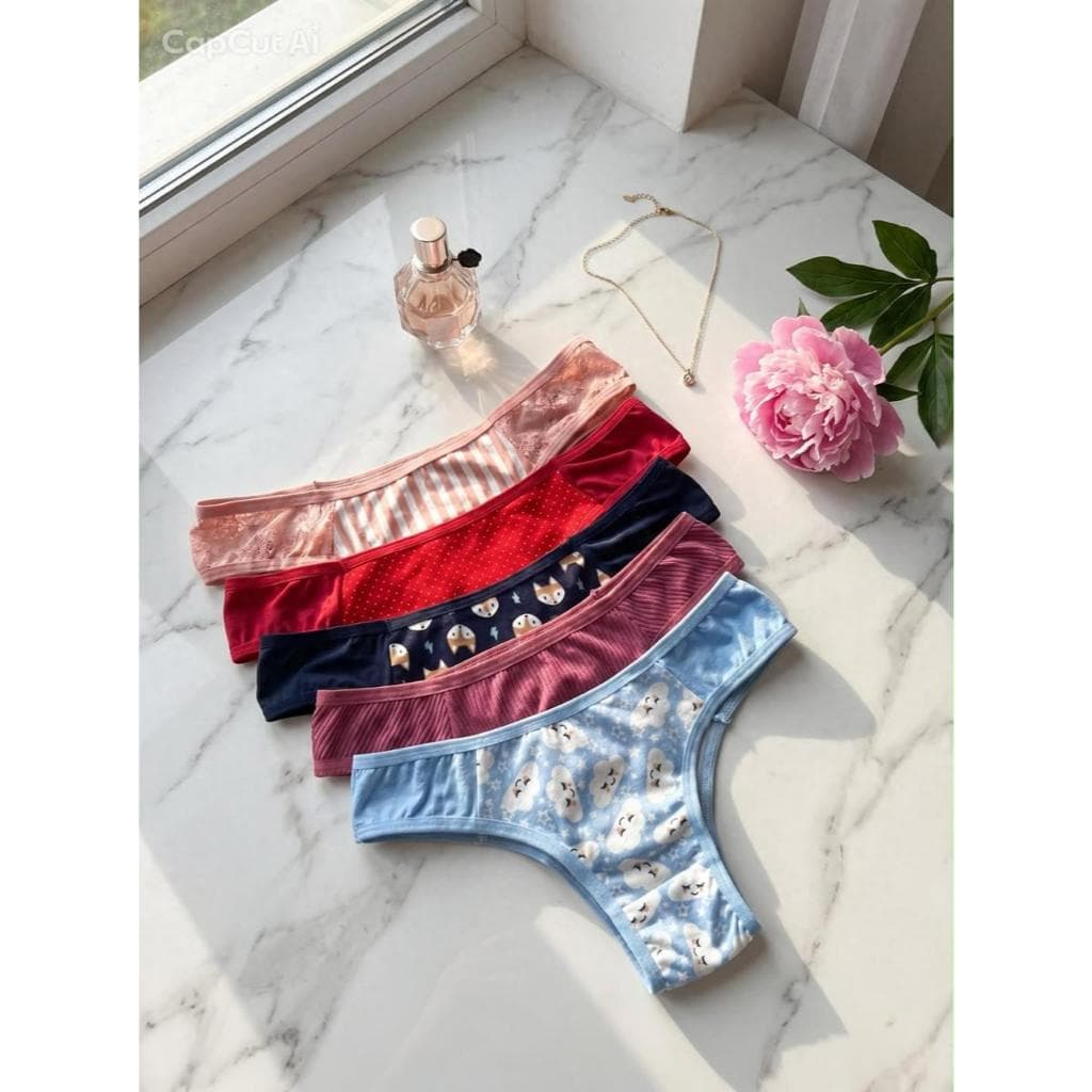 Kit 3 Un Calcinha Conforto Estampada Calcinha Confortável Tanga Uso Diário Calcinhas Adulto Sortidas