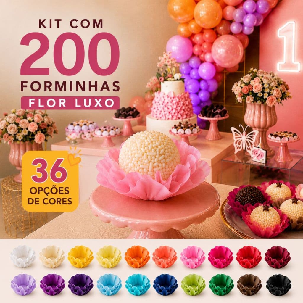 200 Forminhas para Doces Finos Forminha de Brigadeiro para Festa Casamento e Aniversário