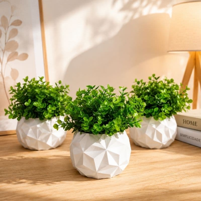 Vasos decorativos com plantinhas artificiais - sala - quarto - escritório - banheiro