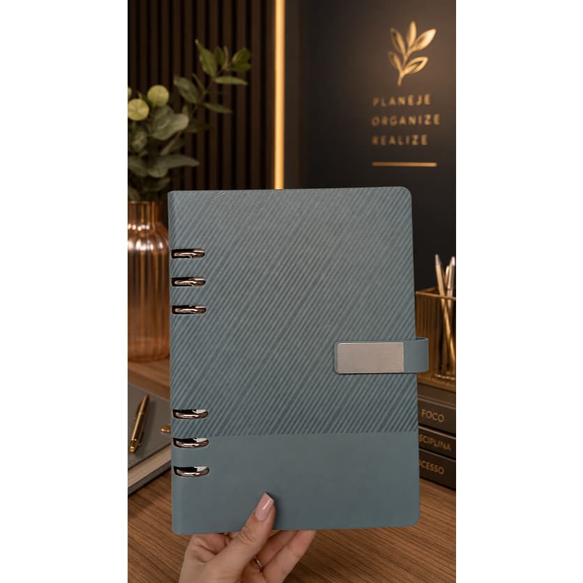 CADERNO FICHÁRIO - COURO SINTÉTICO- TAMANHO A5 - MALDIVAS