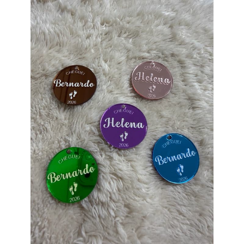 Tag personalizada 3x3 cm pingente acrílico para lembrancinhas modelo maternidade