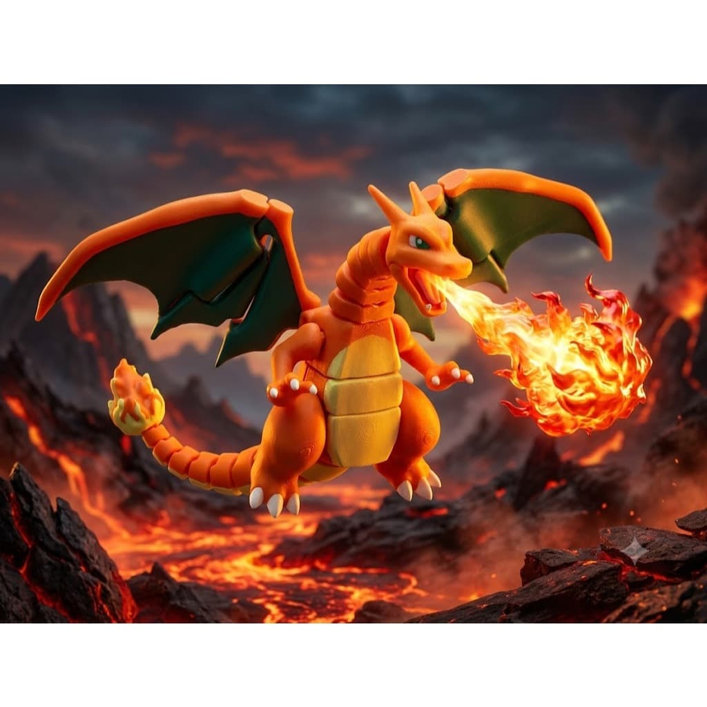 Charizard Pokémon Crianças 3d Brinquedo Articulado