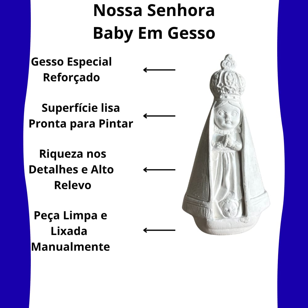 Kit 4 Nossa Senhora Baby Em Gesso Cru 10cm Para Pintar Artesanato