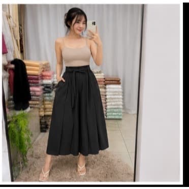 Calça Pantalona Feminina Cintura Alta com Faixa