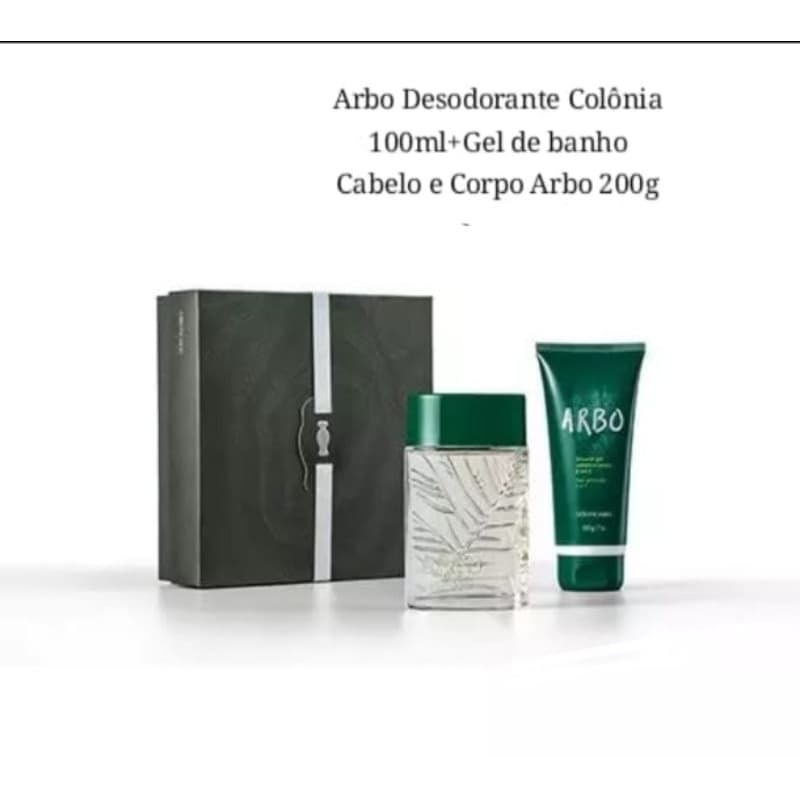 kit Arbo, Colônia+ Gel cabelo e corpo.