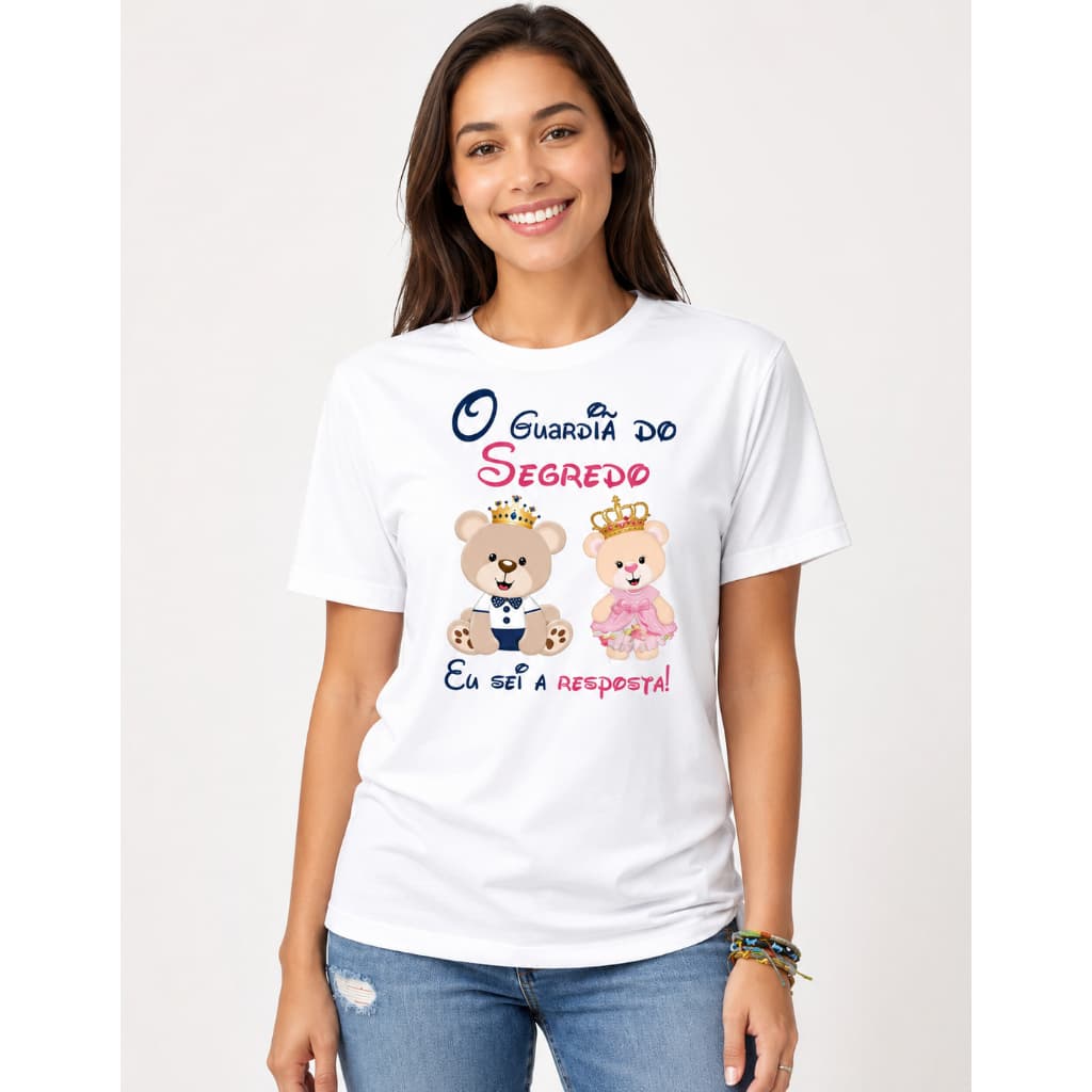Camiseta Guardiã Do Segredo Chá Revelação Chá De Bebe camisa 100%algodao