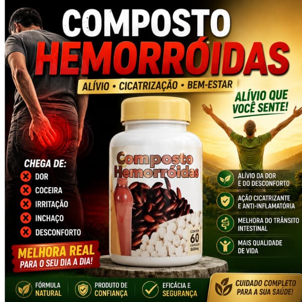 Composto H3MORRÓIDA com 60 Cápsulas Ervas Brasil