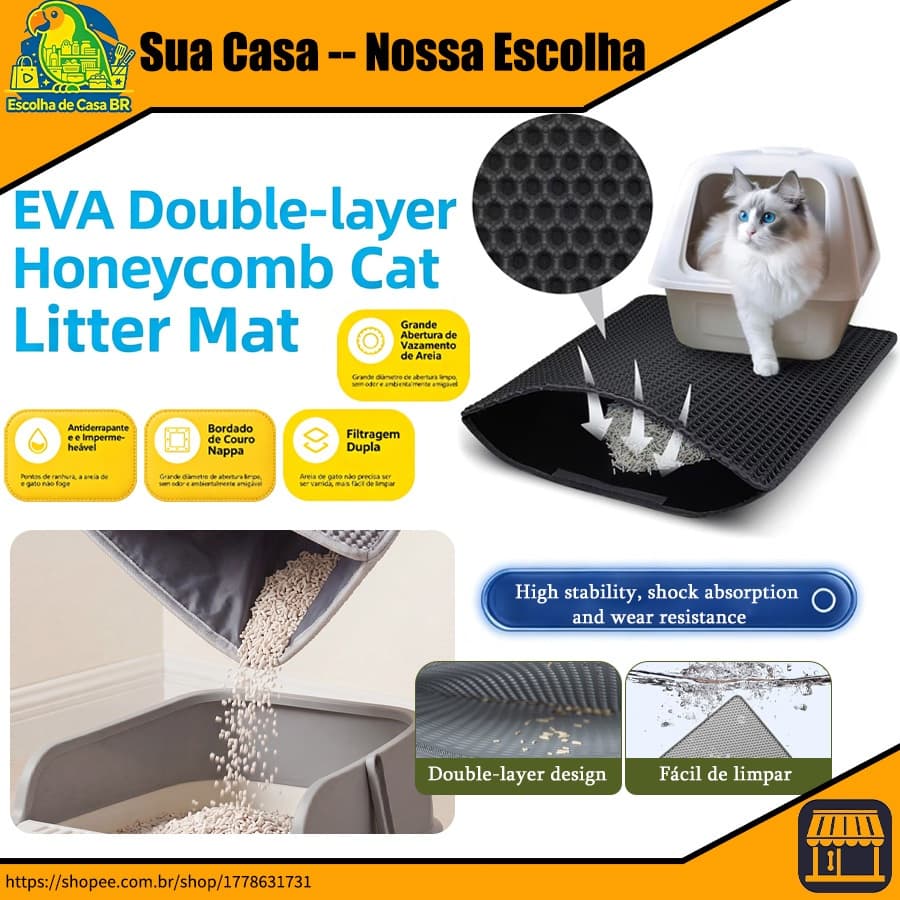 78 X 62cm Tapete Higiênico Para Gato Super Espesso e Super Resistente,EVA, Em Vários Tamanhos - Tapete Coletor De Areia