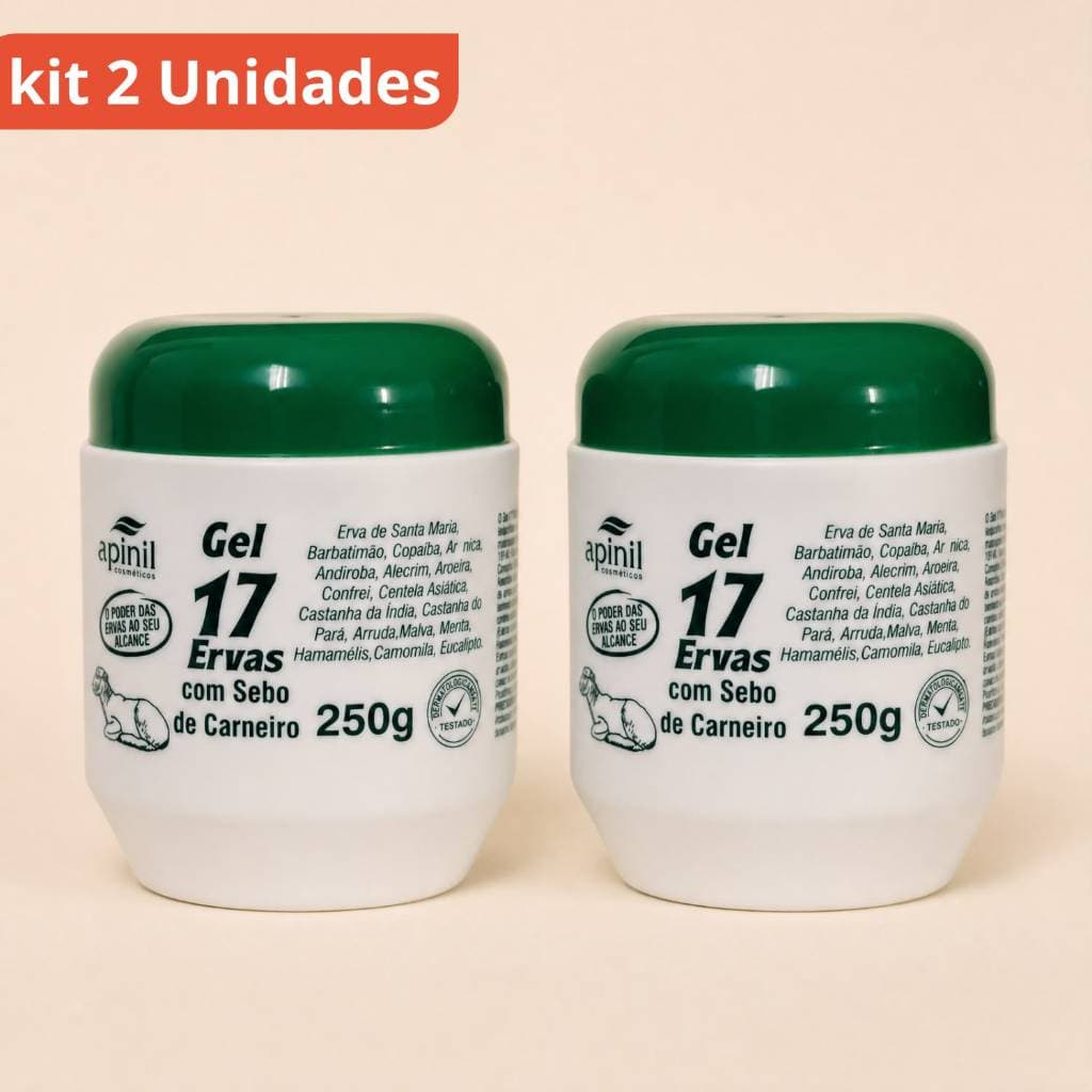 Kit 2 Unid. Gel 17 Ervas Com Sebo De Carneiro 250g Apinil