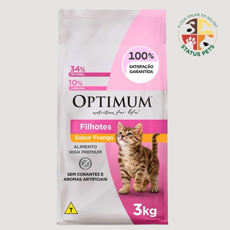 3Kg Ração Optimum para Gatos Filhotes Frango