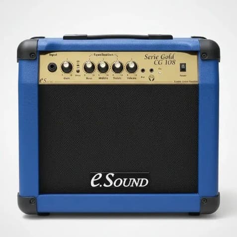 Cubo Amplificador Guitarra E-Sound Serie Gold CG 108 30W 8 Pol bivolt 110/220V Azul