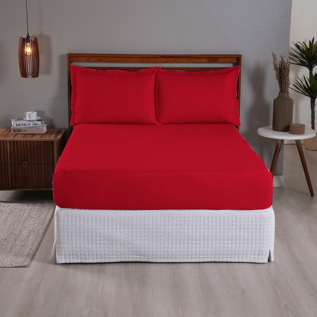 3 peças kit Capa Protetora de colchão  Casal Queen King Não Impermeavél ideal para seu quarto elegante protegida