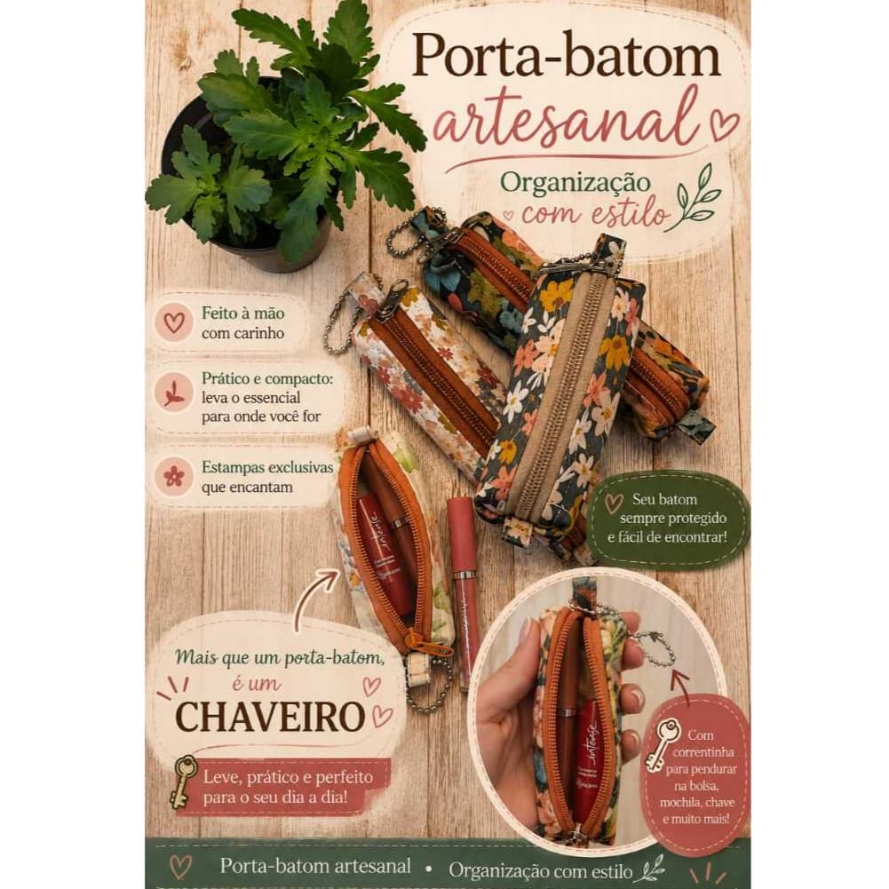 porta batom chaveiro organizador de batom chaveiro fashion acessório compacto iten de organização porta pendrive