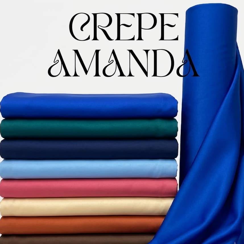 Tecido Crepe Amanda acetinado 2 metros x 1,50m - Várias cores Crepe Amanda Premium Para Costura