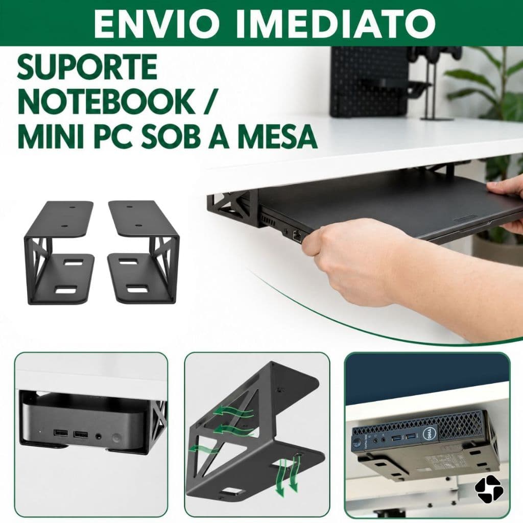 Suporte Notebook Sob Mesa Mini PC CPU Universal
